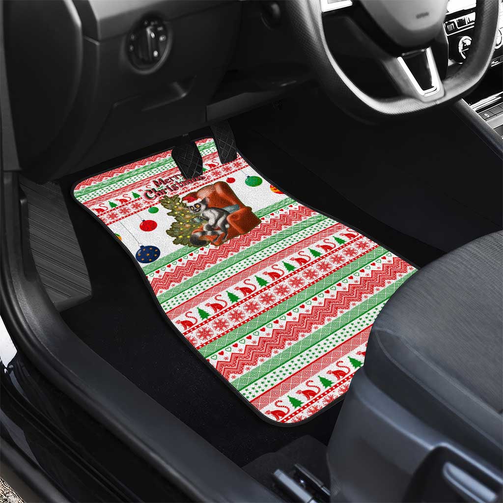 Madagascar Christmas Car Mats Lemur Santa Hat Holiday Tree - African Pride