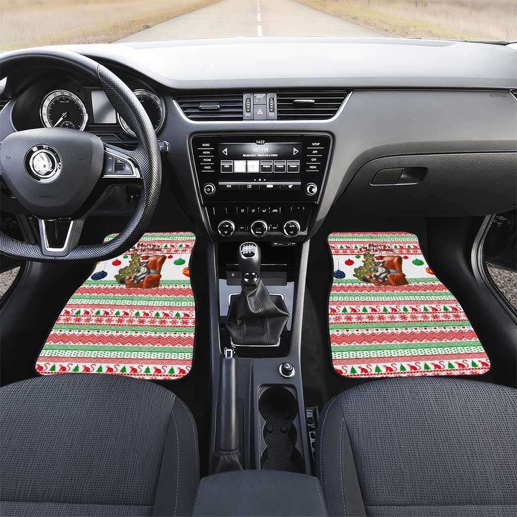 Madagascar Christmas Car Mats Lemur Santa Hat Holiday Tree - African Pride
