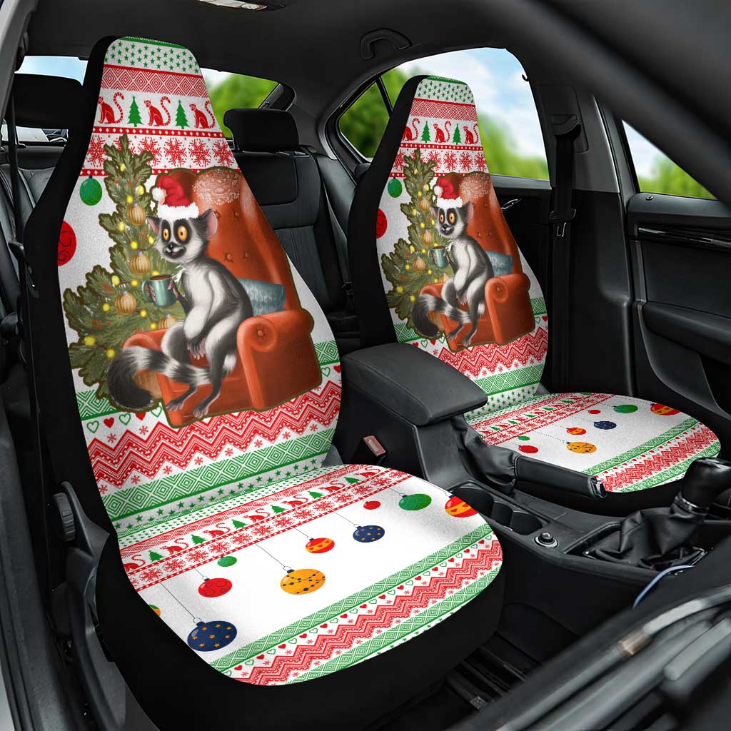 Madagascar Christmas Car Seat Cover Lemur Santa Hat Holiday Tree - African Pride