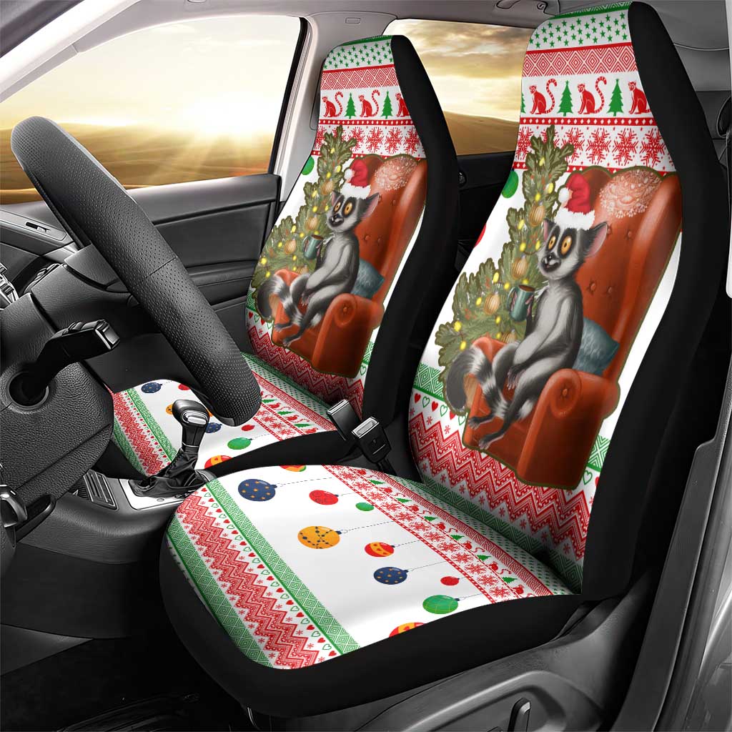 Madagascar Christmas Car Seat Cover Lemur Santa Hat Holiday Tree - African Pride