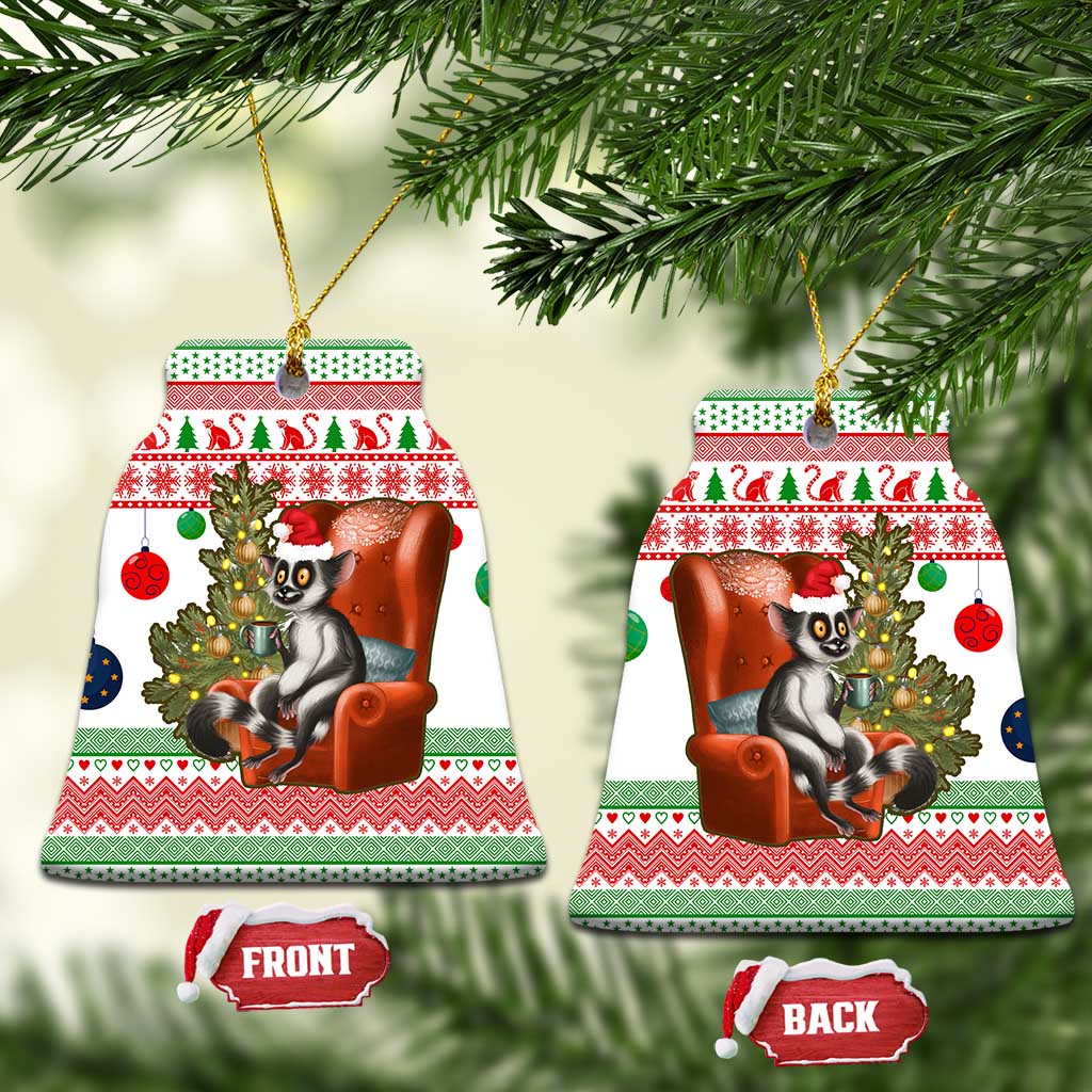 Madagascar Christmas Ceramic Ornament Lemur Santa Hat Holiday Tree - African Pride
