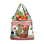Madagascar Christmas Grocery Bag Lemur Santa Hat Holiday Tree - African Pride