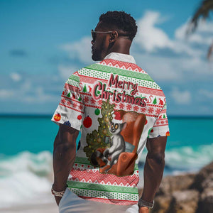 Madagascar Christmas Hawaiian Shirt Lemur Santa Hat Holiday Tree - African Pride