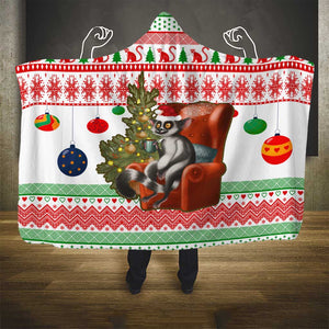 Madagascar Christmas Hooded Blanket Lemur Santa Hat Holiday Tree - African Pride