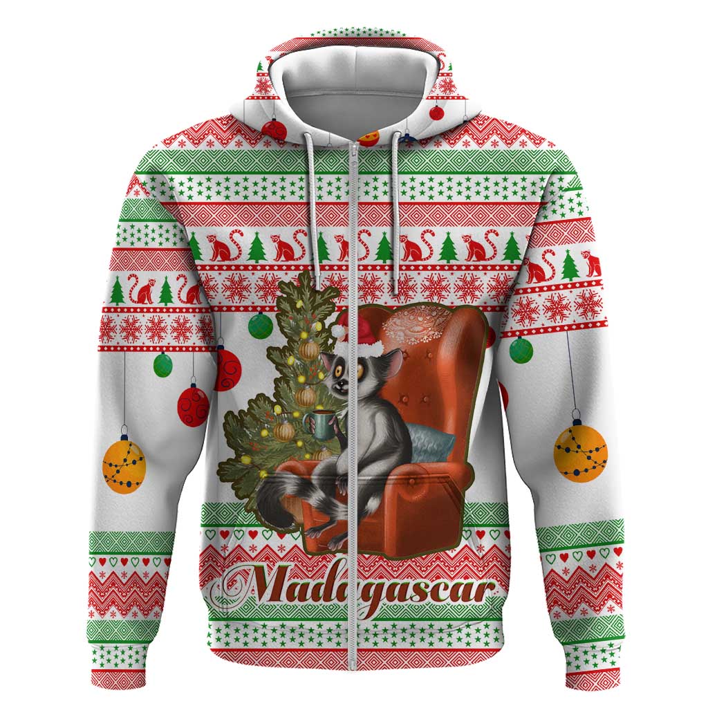 Madagascar Christmas Hoodie Lemur Santa Hat Holiday Tree - African Pride