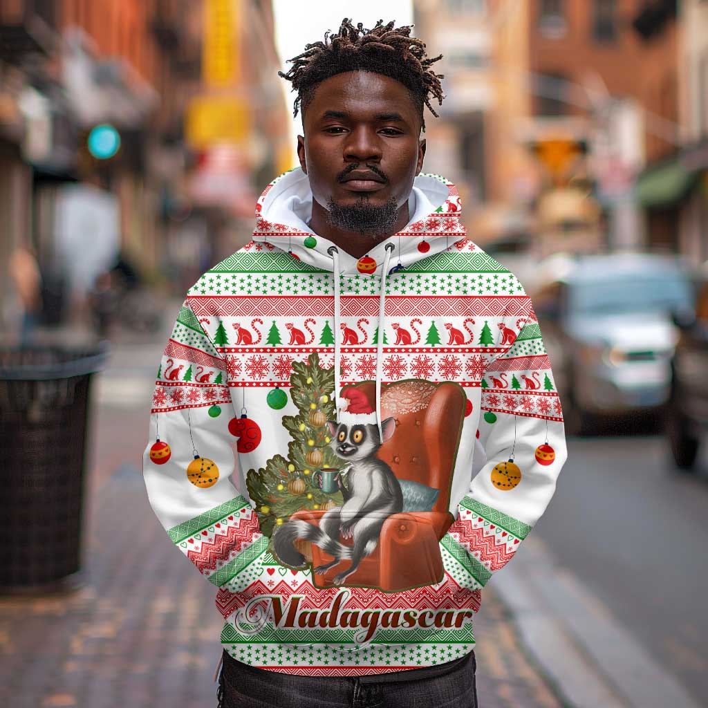 Madagascar Christmas Hoodie Lemur Santa Hat Holiday Tree - African Pride
