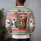 Madagascar Christmas Ugly Christmas Sweater Lemur Santa Hat Holiday Tree - African Pride