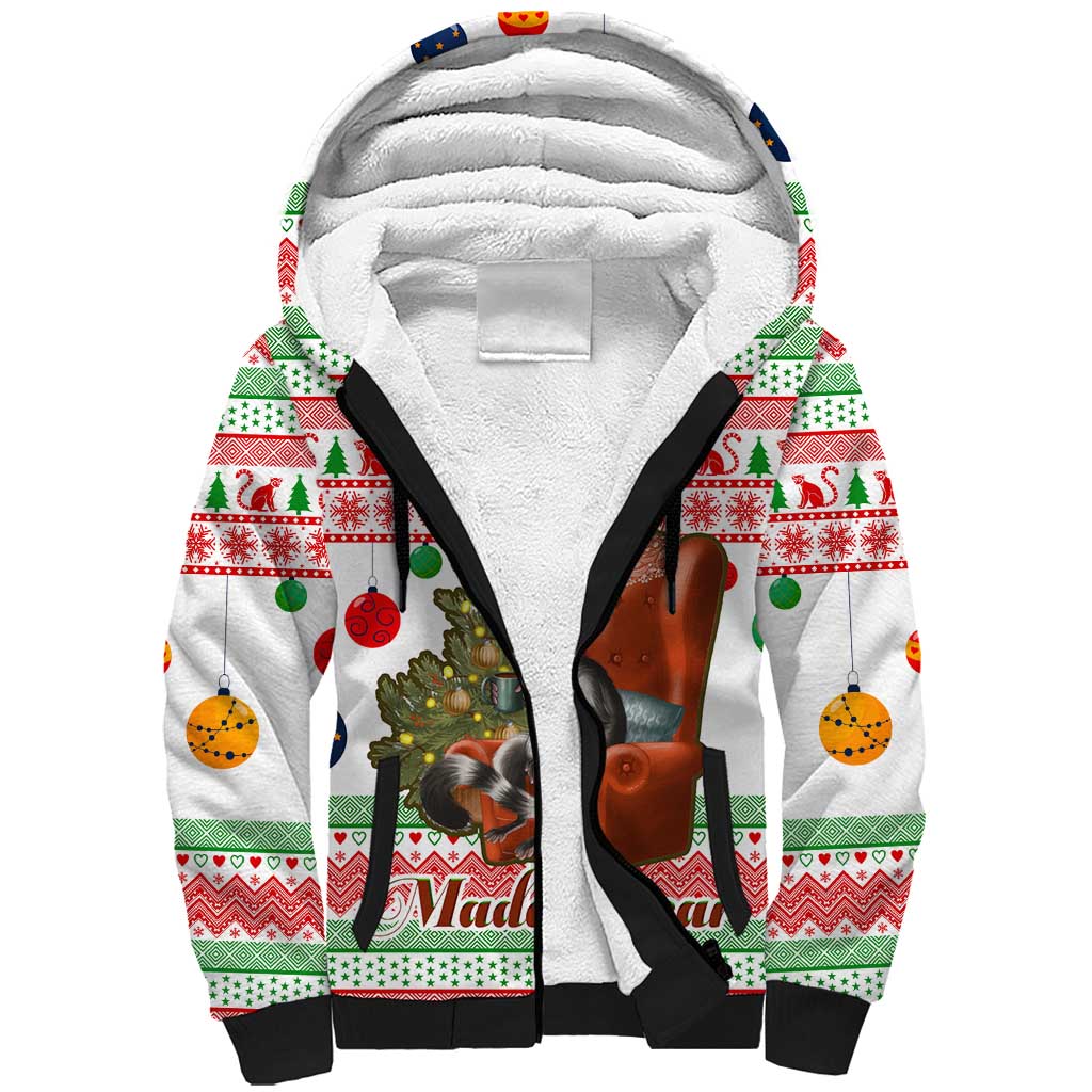 Madagascar Christmas Sherpa Hoodie Lemur Santa Hat Holiday Tree - African Pride