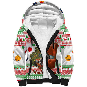 Madagascar Christmas Sherpa Hoodie Lemur Santa Hat Holiday Tree - African Pride