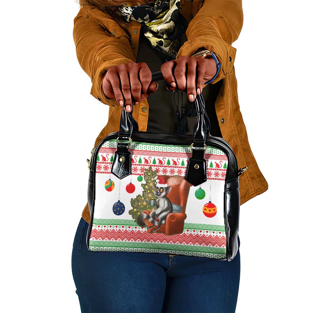 Madagascar Christmas Shoulder Handbag Lemur Santa Hat Holiday Tree - African Pride