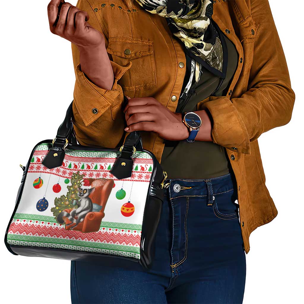 Madagascar Christmas Shoulder Handbag Lemur Santa Hat Holiday Tree - African Pride