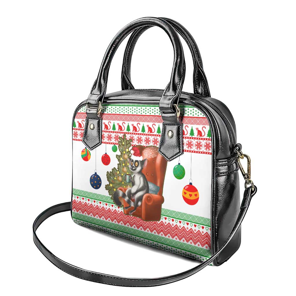 Madagascar Christmas Shoulder Handbag Lemur Santa Hat Holiday Tree - African Pride