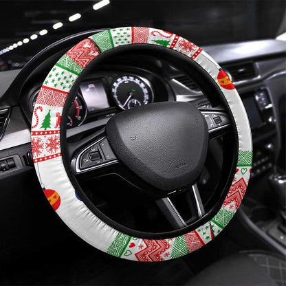 Madagascar Christmas Steering Wheel Cover Lemur Santa Hat Holiday Tree - African Pride