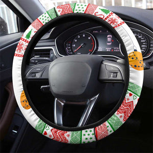 Madagascar Christmas Steering Wheel Cover Lemur Santa Hat Holiday Tree - African Pride