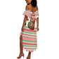 Madagascar Christmas Summer Maxi Dress Lemur Santa Hat Holiday Tree - African Pride