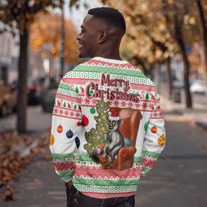 Madagascar Christmas Sweatshirt Lemur Santa Hat Holiday Tree - African Pride