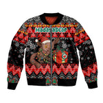 Madagascar Christmas Bomber Jacket Aye Aye Lemur Santa Hat Holiday Lights - African Pride