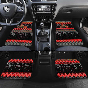 Madagascar Christmas Car Mats Aye Aye Lemur Santa Hat Holiday Lights - African Pride