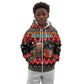 Madagascar Christmas Kid Hoodie Aye Aye Lemur Santa Hat Holiday Lights - African Pride