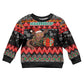Madagascar Christmas Kid Ugly Christmas Sweater Aye Aye Lemur Santa Hat Holiday Lights - African Pride
