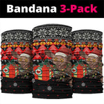Madagascar Christmas Neck Gaiter Aye Aye Lemur Santa Hat Holiday Lights - African Pride