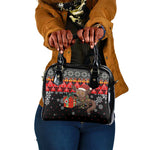 Madagascar Christmas Shoulder Handbag Aye Aye Lemur Santa Hat Holiday Lights - African Pride