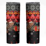Madagascar Christmas Skinny Tumbler Aye Aye Lemur Santa Hat Holiday Lights - African Pride