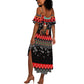 Madagascar Christmas Summer Maxi Dress Aye Aye Lemur Santa Hat Holiday Lights - African Pride