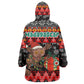 Madagascar Christmas Wearable Blanket Hoodie Aye Aye Lemur Santa Hat Holiday Lights - African Pride