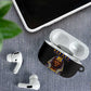 Taharqa AirPods Case with Black Pharaoh Portrait, 25th Dynasty of Egypt Text and Nubian-Inspired - African Pride