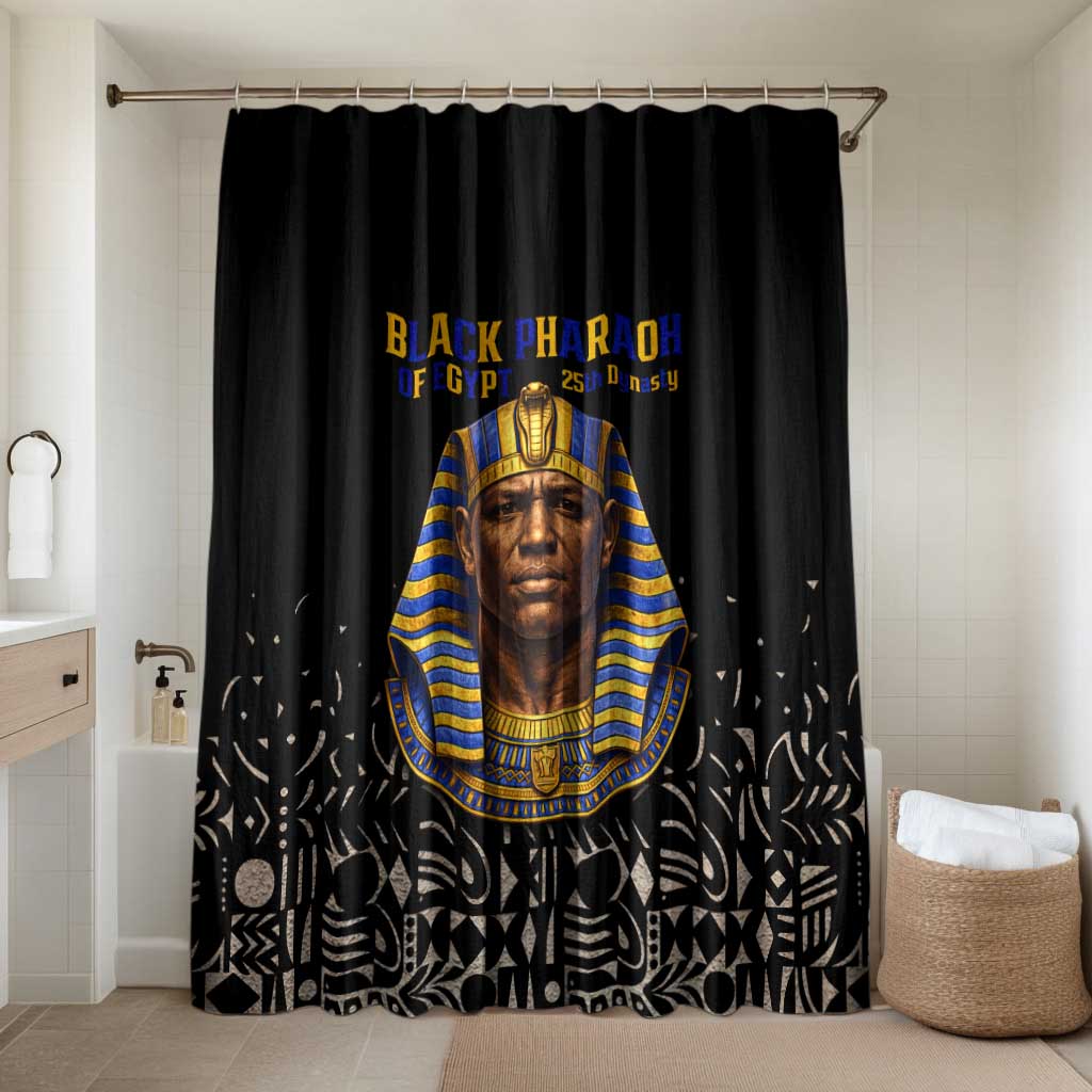 Taharqa Bathroom Set with Black Pharaoh Portrait, 25th Dynasty of Egypt Text and Nubian-Inspired - African Pride