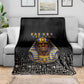 Taharqa Blanket with Black Pharaoh Portrait, 25th Dynasty of Egypt Text and Nubian-Inspired - African Pride