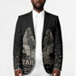 Taharqa Blazer with Black Pharaoh Portrait, 25th Dynasty of Egypt Text and Nubian-Inspired - African Pride