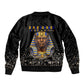 Taharqa Bomber Jacket with Black Pharaoh Portrait, 25th Dynasty of Egypt Text and Nubian-Inspired - African Pride