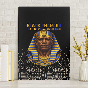 Taharqa Canvas Wall Art with Black Pharaoh Portrait, 25th Dynasty of Egypt Text and Nubian-Inspired - African Pride