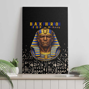 Taharqa Canvas Wall Art with Black Pharaoh Portrait, 25th Dynasty of Egypt Text and Nubian-Inspired - African Pride