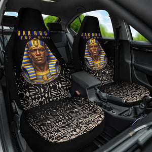 Taharqa Car Seat Cover with Black Pharaoh Portrait, 25th Dynasty of Egypt Text and Nubian-Inspired - African Pride