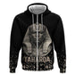 Taharqa Hoodie with Black Pharaoh Portrait, 25th Dynasty of Egypt Text and Nubian-Inspired - African Pride
