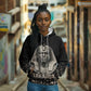 Taharqa Hoodie with Black Pharaoh Portrait, 25th Dynasty of Egypt Text and Nubian-Inspired - African Pride