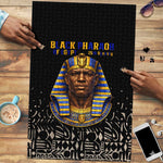 Taharqa Puzzle with Black Pharaoh Portrait, 25th Dynasty of Egypt Text and Nubian-Inspired - African Pride