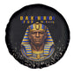 Taharqa Spare Tire Cover with Black Pharaoh Portrait, 25th Dynasty of Egypt Text and Nubian-Inspired - African Pride