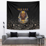 Taharqa Tapestry with Black Pharaoh Portrait, 25th Dynasty of Egypt Text and Nubian-Inspired - African Pride