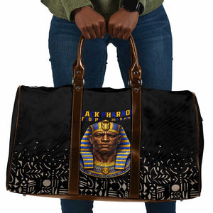 Taharqa Travel Bag with Black Pharaoh Portrait, 25th Dynasty of Egypt Text and Nubian-Inspired - African Pride