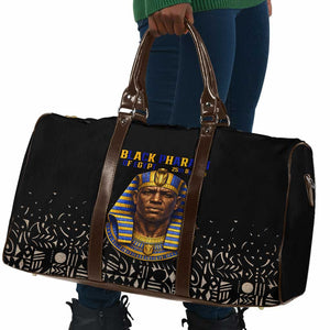 Taharqa Travel Bag with Black Pharaoh Portrait, 25th Dynasty of Egypt Text and Nubian-Inspired - African Pride