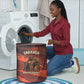 Taharqa Laundry Basket with Warrior Portrait, Lion of Kush Title and Bold Red Defender of Africa - African Pride