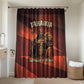 Taharqa Bathroom Set with Warrior Portrait, Lion of Kush Title and Bold Red Defender of Africa - African Pride