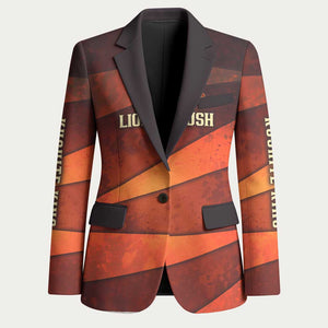 Taharqa Blazer with Warrior Portrait, Lion of Kush Title and Bold Red Defender of Africa - African Pride