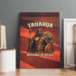 Taharqa Canvas Wall Art with Warrior Portrait, Lion of Kush Title and Bold Red Defender of Africa - African Pride