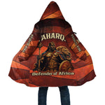 Taharqa Cloak with Warrior Portrait, Lion of Kush Title and Bold Red Defender of Africa - African Pride