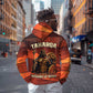 Taharqa Hoodie with Warrior Portrait, Lion of Kush Title and Bold Red Defender of Africa - African Pride